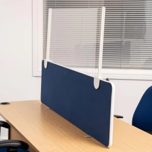 Desk Divider Topper Vinyl Screen Protection with Clamps