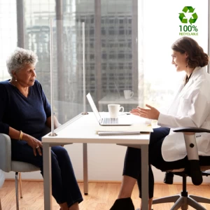 Desk Divider Front Shield Protection with Magnetic Disks (Straight)