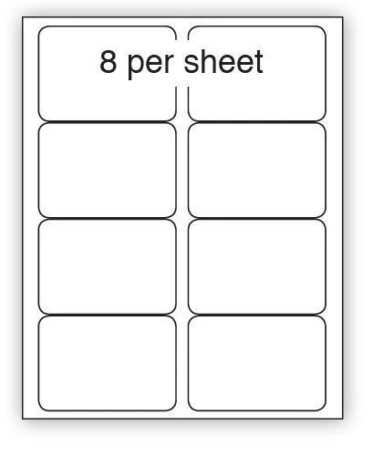 A4 Label Matt White Polyester BS5609 - Lasertuf, 49x30mm 36 per sheet