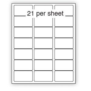 A4 Label Matt White Polyester BS5609 - Lasertuf, 64x38.1mm 21 per sheet