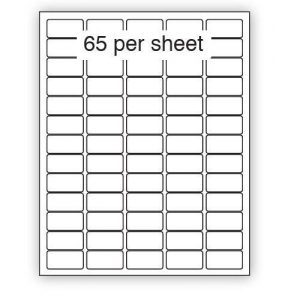 A4 Label Matt White Polyester BS5609 - Lasertuf, 38.1x21.2mm 65 per sheet