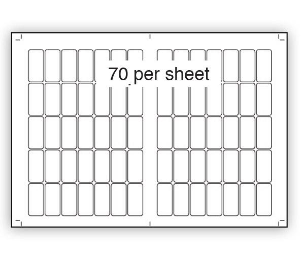 SRA3 Digital Labels Semi-Gloss - D3, 25x51mm 70 per sheet (100 Sheets)