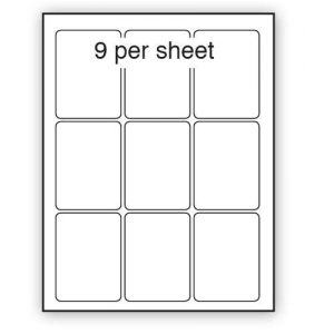 A4 Label White Permanent 63x88mm 9 per sheet (200 or 500 Sheets)