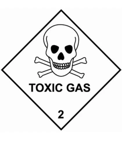 HZ220 - Hazard Label "TOXIC GAS" 100x100mm (250 labels/roll)