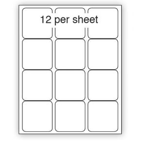 A4 Label White Permanent 64x72mm 12 per sheet (100 or 500 Sheets)