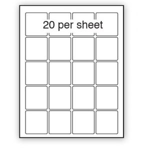 A4 Label White Permanent 47x54mm 20 per sheet (200 or 500 Sheets)