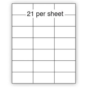 A4 Label White Permanent 70x42.4mm 21 per sheet (100 or 500 Sheets)