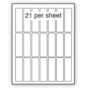 A4 Label White Permanent 25x76mm 21 per sheet (200 or 500 Sheets)