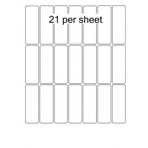 A4 Label White Permanent 25x72mm 21 per sheet (200 or 500 Sheets)