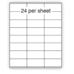 A4 Label White Permanent 70x35mm 24 per sheet (100 or 500 Sheets)