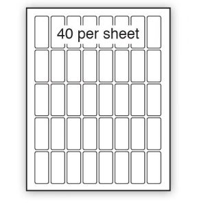 A4 Label White Permanent 22x54mm 40 per sheet (200 or 500 Sheets)