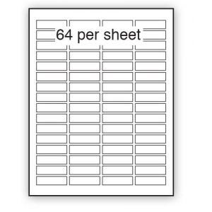 A4 Label White Permanent 47x15mm 64 per sheet (200 or 500 Sheets)