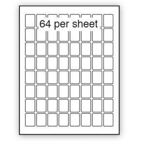 A4 Label White Permanent 22x31mm 64 per sheet (200 or 500 Sheets)