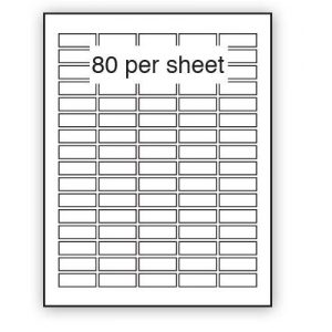 A4 Label White Permanent 37x15mm 80 per sheet (200 or 500 Sheets)