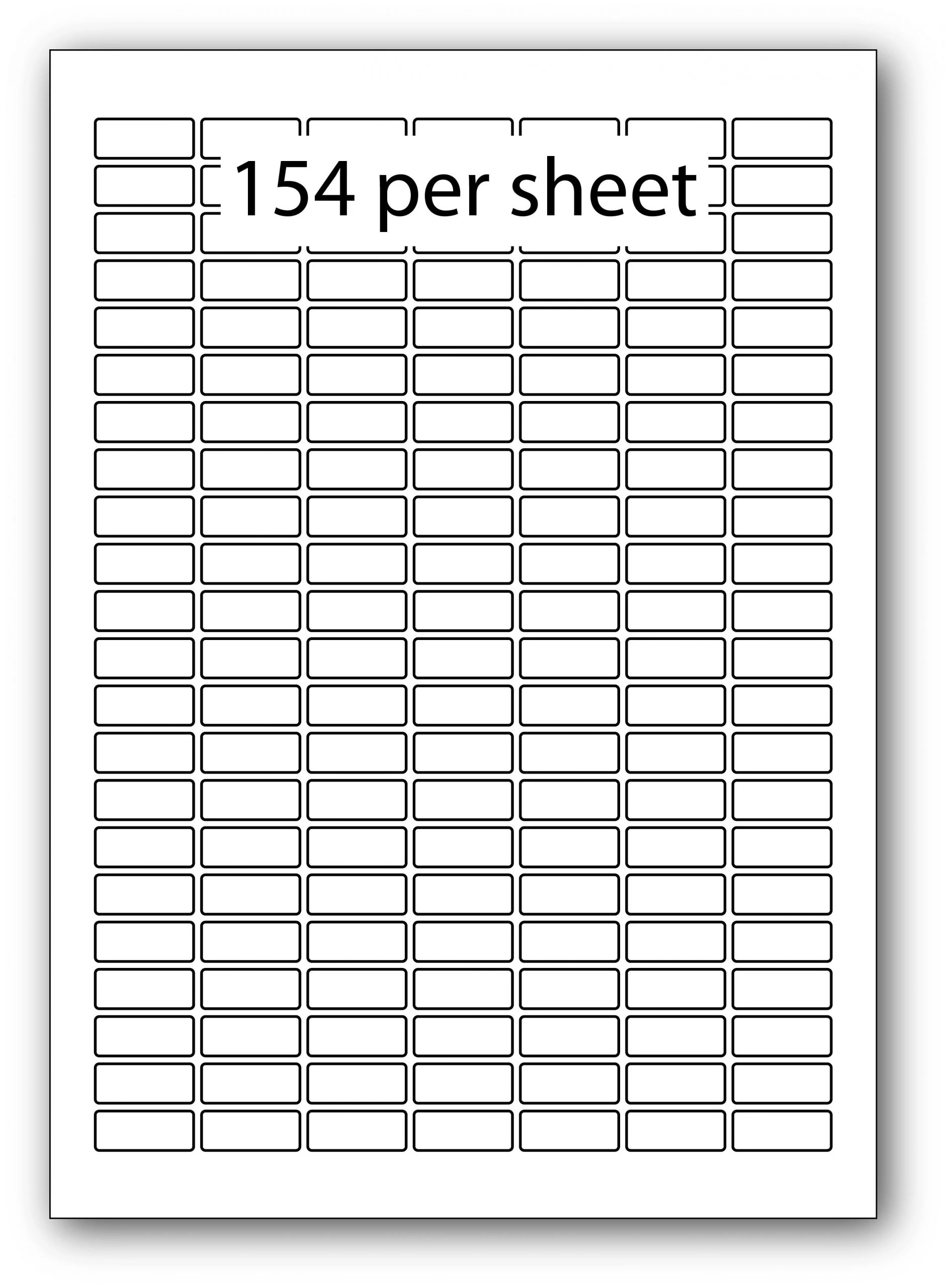 A4 Label White Permanent 24.9x10mm 154 per sheet (100 Sheets)