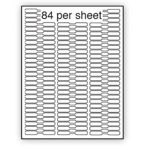 A4 Label White Permanent 56x10mm Jewellers Dumbell 84/sheet (100 or 500 Sheets)