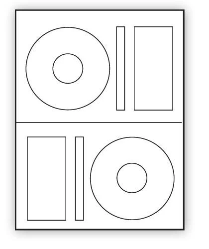 A4 Label White Permanent CD Label Set 118mm Dia Circle 2/sheet (100 Sheets)