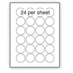 A4 Label White Permanent 40mm Diameter Circle 24 per Sheet (200 or 500 Sheets)