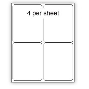 A4 Label White Removable 99x139mm 4 per sheet (100 Sheets)