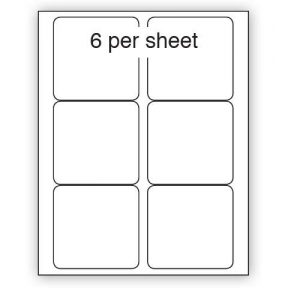 A4 Label White Removable 99x93mm 6 per sheet (100 Sheets)