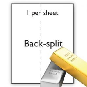 A4 Metallic Gold & Silver Labels 210x297mm Vertical Backsplit (200 Sheets)