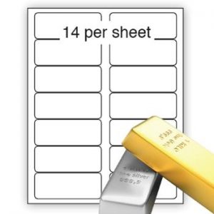 A4 Metallic Gold & Silver Labels 99x38.1mm 14 per sheet (100 Sheets)