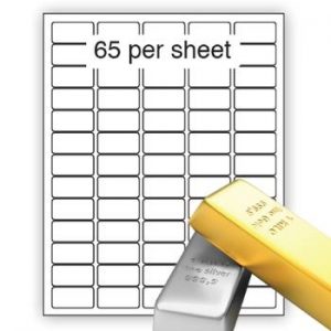 A4 Metallic Gold & Silver Labels 38x21.2mm 65 per sheet (100 Sheets)