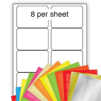 A4 Coloured Labels 99x68mm 8 per sheet (100 Sheets)
