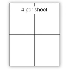 A4 Matt White Teslin BS5609, 105x148.5mm, 4 per sheet - Polyolefin (250 Sheets)