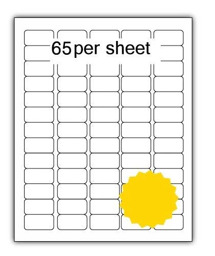 A4 Coloured Labels 38x21.2mm 65 per sheet (100 Sheets) - Image 4