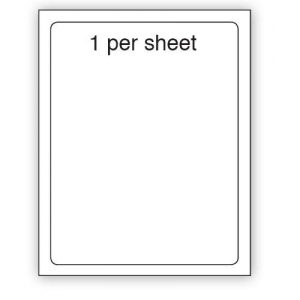 A4 Label White Permanent 200x288mm 1 per sheet (100 or 500 Sheets)