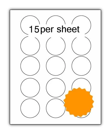 A4 Fluorescent Labels 51mm Diameter Circle 15 per sheet (200 Sheets) - Image 2