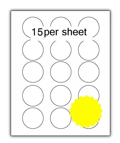 A4 Fluorescent Labels 51mm Diameter Circle 15 per sheet (200 Sheets) - Image 3