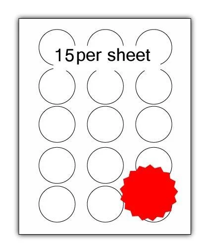 A4 Fluorescent Labels 51mm Diameter Circle 15 per sheet (200 Sheets) - Image 5