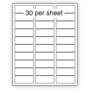 A4 Label White Permanent 64x28mm 30 per sheet (100 or 500 Sheets)