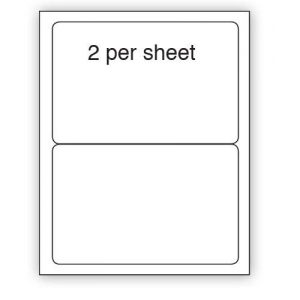 A4 Label White Permanent 200x144mm 2 per sheet (100 or 500 Sheets)